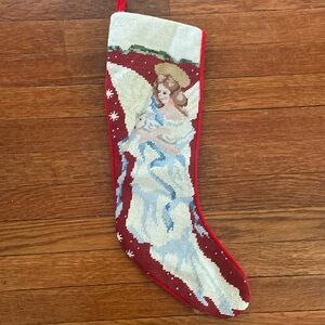 Vintage Needlepoint Christmas Stocking